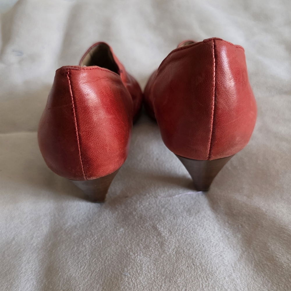 Miz Mooz Walker Red Leather Open Toe Slip-on Shoessize 6.5 - Picture 5 of 12